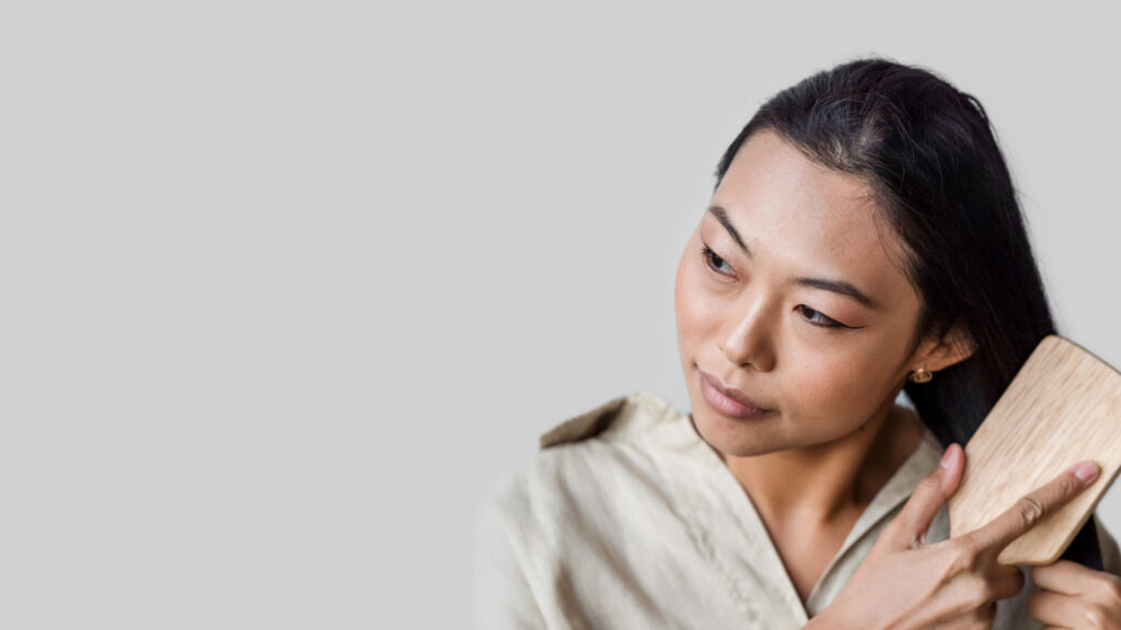 Woman with healthy skin and hair